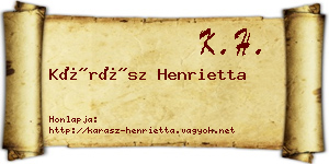 Kárász Henrietta névjegykártya