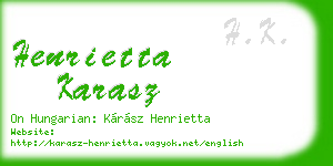 henrietta karasz business card