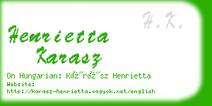 henrietta karasz business card